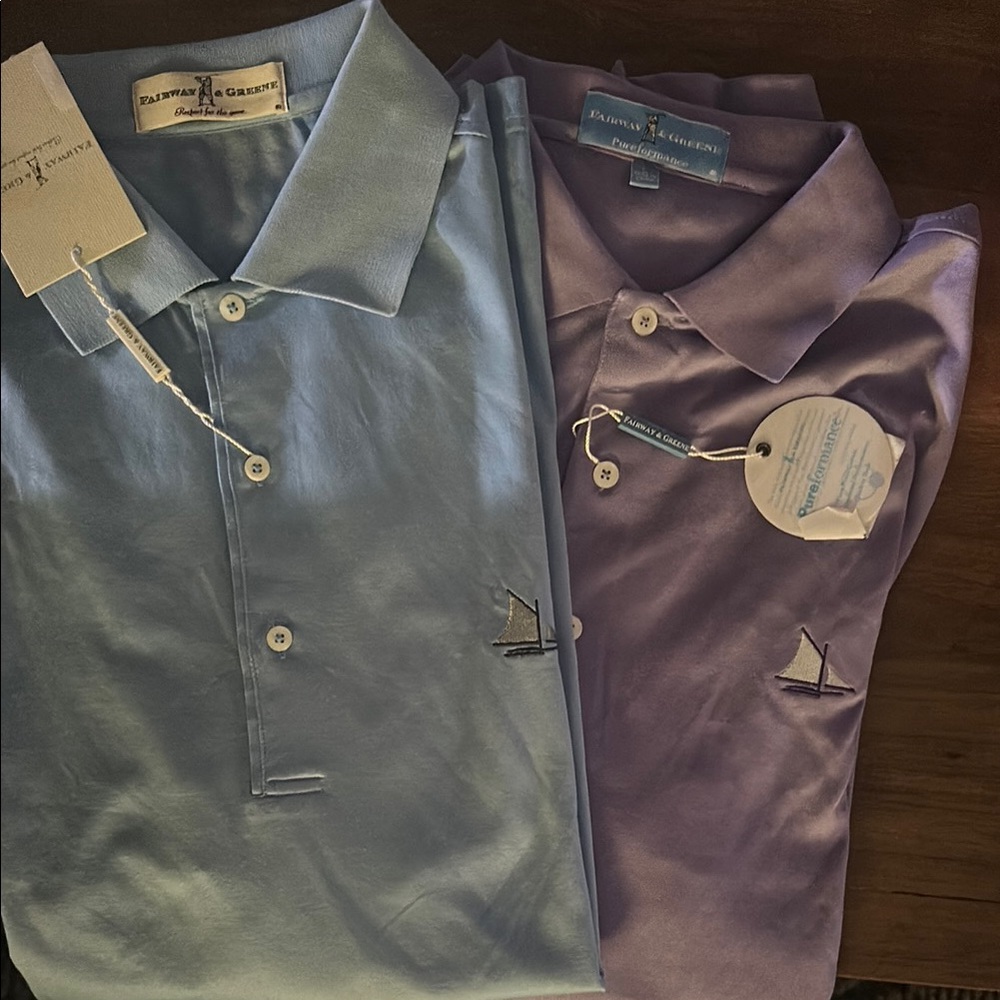 Fairway & Greene Blue and Purple Polos High-Quality Shirts